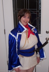 Me, wearing my (still incomplete) Isabeau costume on Halloween